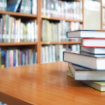 Stack of books on a table