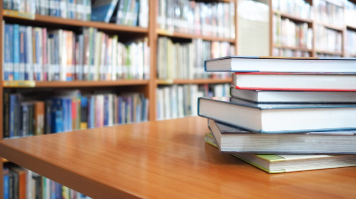 Stack of books on a table
